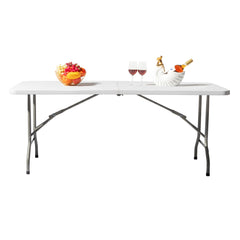 HAOYYE Outdoor Foldable Long Table, Portable and Space-Saving Design for Courtyards, Patios, and Garden Gatherings