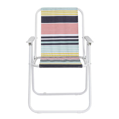 HAOYYE Folding Beach Chair, Lightweight High Back Portable Chair with Hard Armrests, Colorful Stripes, Ideal for Camping, Lawn, and Outdoor Activities