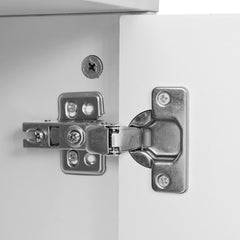 DE Direct HAOYYE Modern Shoe Storage Bench with Hidden Compartment and Soft Upholstered Cushion for Bedroom Living Room Entryway Hallway Closet Organization White