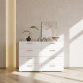 HAOYYE 8-Drawer Double Dresser for Bedroom, Wide Storage Cabinet for Living Room, Home Entryway or Hallway, Spacious White Modern Storage Solution, Stylish and Functional Furniture for Organized Home
