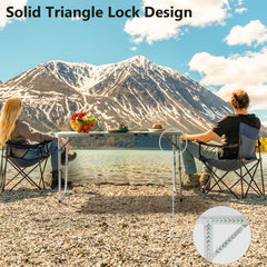 HAOYYE 4ft Camping Folding Table, Aluminum Portable Picnic Table with Adjustable Height, 3 Fold Lightweight Outdoor Table for Indoor Travel Beach and Party soft cozy warm flannel fleece home decor