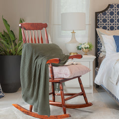 HAOYYE Patio Rocking Chair Solid Wood, Outdoor Porch Rocker Chair with Sturdy Wooden Frame, Comfortable Indoor Wooden Rocking Chair for Garden, Backyard, or Balcony, Elegant Brown Design for Relaxation and Style