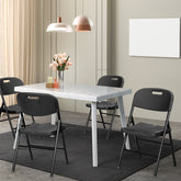 HAOYYE 6Pcs Outdoor Garden Black Plastic Folding Chairs, Portable Stackable Lightweight Chairs With Comfortable Design, Durable Luxury Fleece-Lined Home Decor, Modern Style, Premium Quality For Events