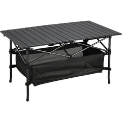 HAOYYE Lightweight Aluminum Folding Camping Table Roll Up Portable Picnic Table with Carrying Bag Easy to Set Up for Indoor Outdoor Use BBQ Backyard Patio Beach Party Travel Medium Size