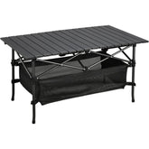 HAOYYE Lightweight Aluminum Folding Camping Table Roll Up Portable Picnic Table with Carrying Bag Easy to Set Up for Indoor Outdoor Use BBQ Backyard Patio Beach Party Travel Medium Size
