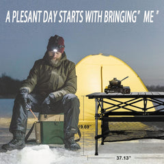 HAOYYE Lightweight Aluminum Folding Camping Table Roll Up Portable Picnic Table with Carrying Bag Easy to Set Up for Indoor Outdoor Use BBQ Backyard Patio Beach Party Travel Medium Size