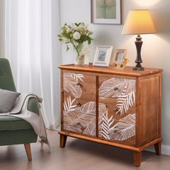 HAOYYE FCH Brown 6-Drawer Chest with MDF Veneer and Solid Wood Frame, 80x40x73cm, Bohemian Style Storage Dresser for Bedroom, Living Room, Compact and Stylish Organizer, Retro and Modern Design with Ample Storage Space