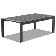 Haoyye Outdoor Loveseat Sofa and Coffee Table Set with Grey Aluminum Frame and Dark Grey Cushions, Modern Patio Conversation Furniture for Balcony, Garden, Porch or Deck, Weather Resistant and Comfortable Seating Solution