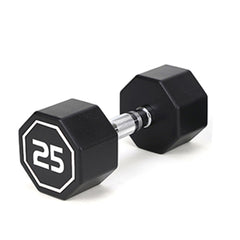 HAOYYE Premium 25lbs Octagonal Dumbbell with Chrome Plated Knurled Handle and Large Number Markings Durable RPE Coated Weight for Strength Training Push Ups Full Body Workouts and Home Gym Fitness Exercises