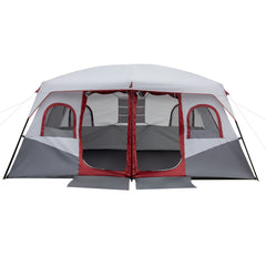 Haoyye 10-Person Family Cabin Tent, 2-Room Spacious Tent with Adjustable Ventilation, Storage Pockets, Weather Protection, Ideal for Camping and Hiking, Easy Setup, Durable and Comfortable for Group Outdoor Adventures