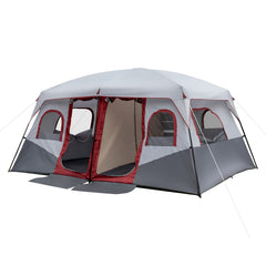 Haoyye 10-Person Family Cabin Tent, 2-Room Spacious Tent with Adjustable Ventilation, Storage Pockets, Weather Protection, Ideal for Camping and Hiking, Easy Setup, Durable and Comfortable for Group Outdoor Adventures