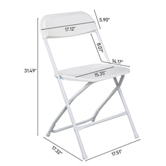 HAOYYE 10pcs Injection Molding Classic Garden Plastic Folding Chair White soft cozy warm flannel fleece home decor luxury comfortable unique design premium quality decorative