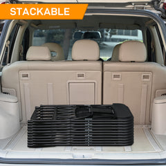 HAOYYE 6pcs Injection Molding Classic Garden Plastic Folding Chairs, Sturdy and Lightweight, Black, Easy to Store and Transport, Perfect for Outdoor and Indoor Use