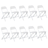 Haoyye 10 Pack Classic Plastic Folding Chairs in Black, Durable Injection Molded Garden Chairs for Outdoor Events, Patio, Lawn, Balcony or Indoor Use, Lightweight Stackable Design for Easy Storage and Transport