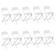 Haoyye 10 Pack Classic Plastic Folding Chairs in Black, Durable Injection Molded Garden Chairs for Outdoor Events, Patio, Lawn, Balcony or Indoor Use, Lightweight Stackable Design for Easy Storage and Transport