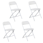 HAOYYE 4pcs Injection Molding Classic Garden Plastic Folding Chairs, Sturdy and Lightweight, Black, Easy to Store and Transport, Perfect for Outdoor and Indoor Use