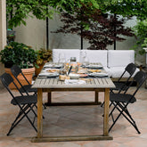 HAOYYE 4pcs Injection Molding Classic Garden Plastic Folding Chairs, Sturdy and Lightweight, Black, Easy to Store and Transport, Perfect for Outdoor and Indoor Use