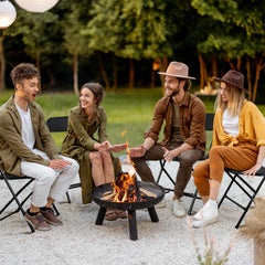 HAOYYE 4pcs Injection Molding Classic Garden Plastic Folding Chairs, Sturdy and Lightweight, Black, Easy to Store and Transport, Perfect for Outdoor and Indoor Use