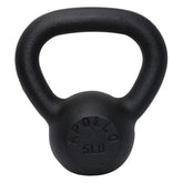 HAOYYE 5lbs Solid Cast Iron Kettlebell Durable Matte Powder Coating Non-Slip Handle Flat Bottom for Strength Training Muscle Building Functional Fitness Home Gym