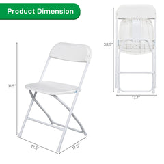 HAOYYE 4pcs Injection Molding Classic Garden Plastic Folding Chairs, Sturdy and Lightweight, Black, Easy to Store and Transport, Perfect for Outdoor and Indoor Use