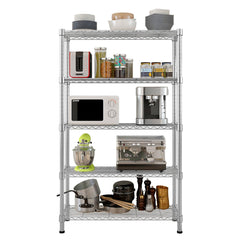 HAOYYE 5-Layer Chrome Plated Iron Shelf – Durable Chrome Storage Rack For Kitchen, Tools, Makeup, And More, Modern Stylish Design, Premium Quality.