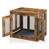 HAOYYE Furniture Dog Crate with Tray for Small Dogs, Indoor Decorative Pet House, Puppy Kennel with Door, Rustic Brown Wood End Table Nightstand, Modern Aesthetic Dog Cage, Stylish and Cute, Ideal for Dogs, Cats, and Small Pets