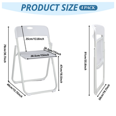 HAOYYE 4 Pack Plastic Folding Chairs, Stackable Commercial Chairs, Portable Event Seats Indoor Outdoor for Home Event Party Picnic School Wedding, White soft cozy warm flannel fleece home decor