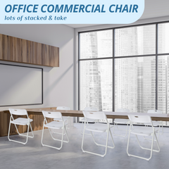 HAOYYE 4 Pack Plastic Folding Chairs, Stackable Commercial Chairs, Portable Event Seats Indoor Outdoor for Home Event Party Picnic School Wedding, White soft cozy warm flannel fleece home decor