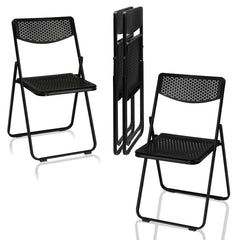 HAOYYE 4 Pack Plastic Folding Chairs, Lightweight Stackable Commercial Chairs, Portable Event Seats Indoor Outdoor for Home Event Party Picnic School Wedding, Black soft cozy warm flannel fleece home