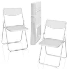 HAOYYE 6 Pack Plastic Folding Chairs, Lightweight Stackable Commercial Chairs, Portable Event Seats for Indoor and Outdoor Use, Perfect for Home, Party, Picnic, School, Wedding, White with Soft Cozy Warm Flannel Fleece Upholstery, Durable and Comfortable