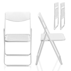 HAOYYE 4 Pack Plastic Folding Chairs, Lightweight Stackable Commercial Chairs, Portable Event Seats Indoor Outdoor for Home Event Party Picnic School Wedding, White soft cozy warm flannel fleece home