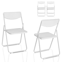 HAOYYE 4 Pack Plastic Folding Chairs, Lightweight Stackable Commercial Chairs, Portable Event Seats Indoor Outdoor for Home Event Party Picnic School Wedding, White soft cozy warm flannel fleece home