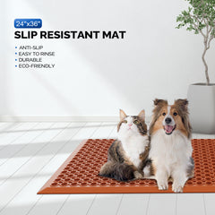 HAOYYE Red Rubber Floor Mat, Durable And Space-Saving Storage Solution, Stylish Modern Design, Premium Quality Versatile Organizer For Home, Office, Bedroom, Or Living Room, Ideal For Easy Maintenance And Neat Organizatio