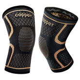 HAOYYE Copper Knee Compression Sleeves for Men and Women 1 Pair Knee Braces for Pain Relief Support for Meniscus Tear Arthritis Joint Pain Running Hiking Sports and Daily Workout