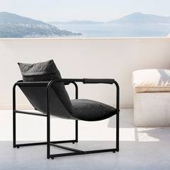 Haoyye Grey Cushion Sofa With Sturdy Iron Frame, Comfortable Oxford Cloth Upholstery, Modern Furniture Ideal For Living Room, Lounge, Or Office