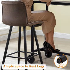 Haoyye Outdoor Bar Table With Wheels, Narrow Counter Height Rectangle Table, Perfect For Balcony, Patio, Garden, Yard, Or Poolside