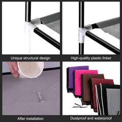 HAOYYE 9-Lattice Non-Woven Fabric Shoe Rack, Durable Space-Saving Organizer, Modern Design, Stylish Purple Finish, Versatile Storage Solution, Premium Quality, Ideal for Living Room, Bedroom, Closet, or Entryway Organization