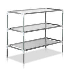 HAOYYE 3-Tier Non-Woven Fabric Shoe Rack, Space-Saving Shoe Organizer, Durable and Modern Design, Easy Assembly, Stylish Storage Solution for Living Room, Bedroom, or Entryway, Gray Finish, Ideal Home Essentials