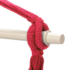 HAOYYE Distinctive Cotton Canvas Hanging Rope Chair with 2 Pillows, Indoor Outdoor Hammock Swing Chair, Rainbow Color, Comfortable and Durable for Porch, Patio, Bedroom, Lounge