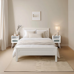 HAOYYE Wood Nightstand End Table with 1 Drawer Black Durable Design Sturdy Multifunctional Modern Organizer Space-Saving Stylish Storage Solution for Bedroom and Living Room