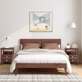 HAOYYE Wood Nightstand End Side Table with 2 Drawers for Bedroom, Living Room, Rustic Pine Storage Table with Shelf, Modern Bedroom Furniture, Sturdy Wooden Night Stand for Small Spaces, Easy Assembly