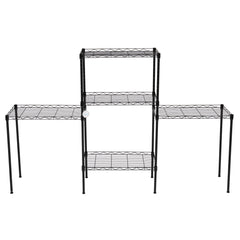 HAOYYE Changeable Assembly Floor Standing Carbon Steel Storage Rack, Black, Soft Cozy Warm Flannel Fleece Home Decor, Luxury Comfortable Unique Design, Premium Quality Decorative Organizer for Living Room, Kitchen, Office, and Bedroom Storage