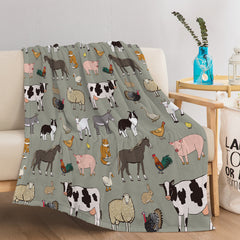 HAOYYE Soft Cozy Blanket with Various Animal Designs, Durable Comfortable Flannel Fleece Throw, Ideal for Women and Adults, Great Birthday Gift, Home Decor for Sofa Couch Office Bed, Perfect for Camping and Travel