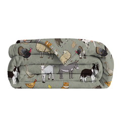 HAOYYE Animal Print Blanket, Soft Pig and Horse Design, Durable and Comfortable Throw for Women, Adults, Home Decor, Sofa, Couch, Bed, Camping, Office, or Travel, Cozy and Warm Flannel Fleece