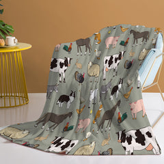 HAOYYE Animal Print Blanket, Soft Pig and Horse Design, Durable and Comfortable Throw for Women, Adults, Home Decor, Sofa, Couch, Bed, Camping, Office, or Travel, Cozy and Warm Flannel Fleece