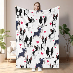 HAOYYE Adorable Fleece Dog Blanket, Soft Cozy Warm Lightweight Flannel Throw for Couch, Bed, Sofa, Living Room Decor, Perfect for Snuggling On Chilly Days