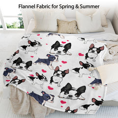 HAOYYE Adorable Fleece Dog Blanket, Soft Cozy Warm Lightweight Flannel Throw for Couch, Bed, Sofa, Living Room Decor, Perfect for Snuggling On Chilly Days