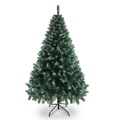 HAOYYE 6ft White PVC Christmas Tree with Iron Stand 812 Branches Lush Full Flocking Pine Durable Easy to Assemble Ideal for Living Room Holiday Decor and Festive Home Celebrations