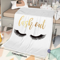 HAOYYE Long Eyelashes Printed Throw Blanket, Plush Fluffy Flannel Fleece Throw, Soft and Cozy Blanket for Sofa, Couch, and Bed, Luxurious Home Decor, Unique Design, Comfortable and Stylish Blanket