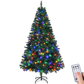 HAOYYE Green Pre-Lit Artificial Christmas Tree 6 FT Hinged Xmas Pine Tree with 1000 Branch Tips 350 Warm White LED Lights Remote Control for Holiday Party Office Home Festive Indoor Outdoor Décor